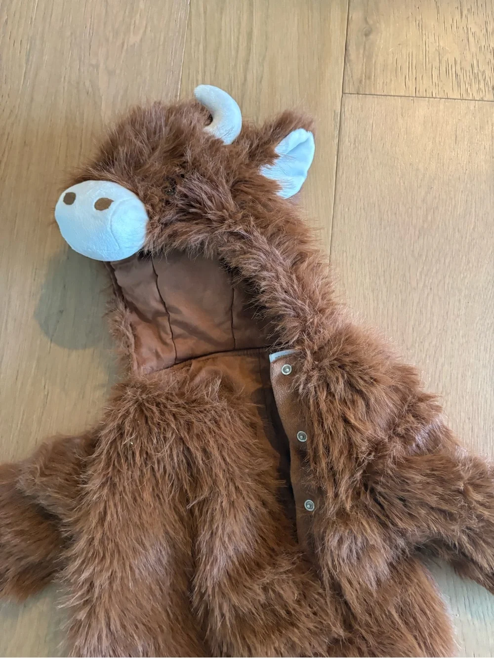Pottery Barn Kids Brown Faux Fur Lined Highland Baby Cow Halloween Costume